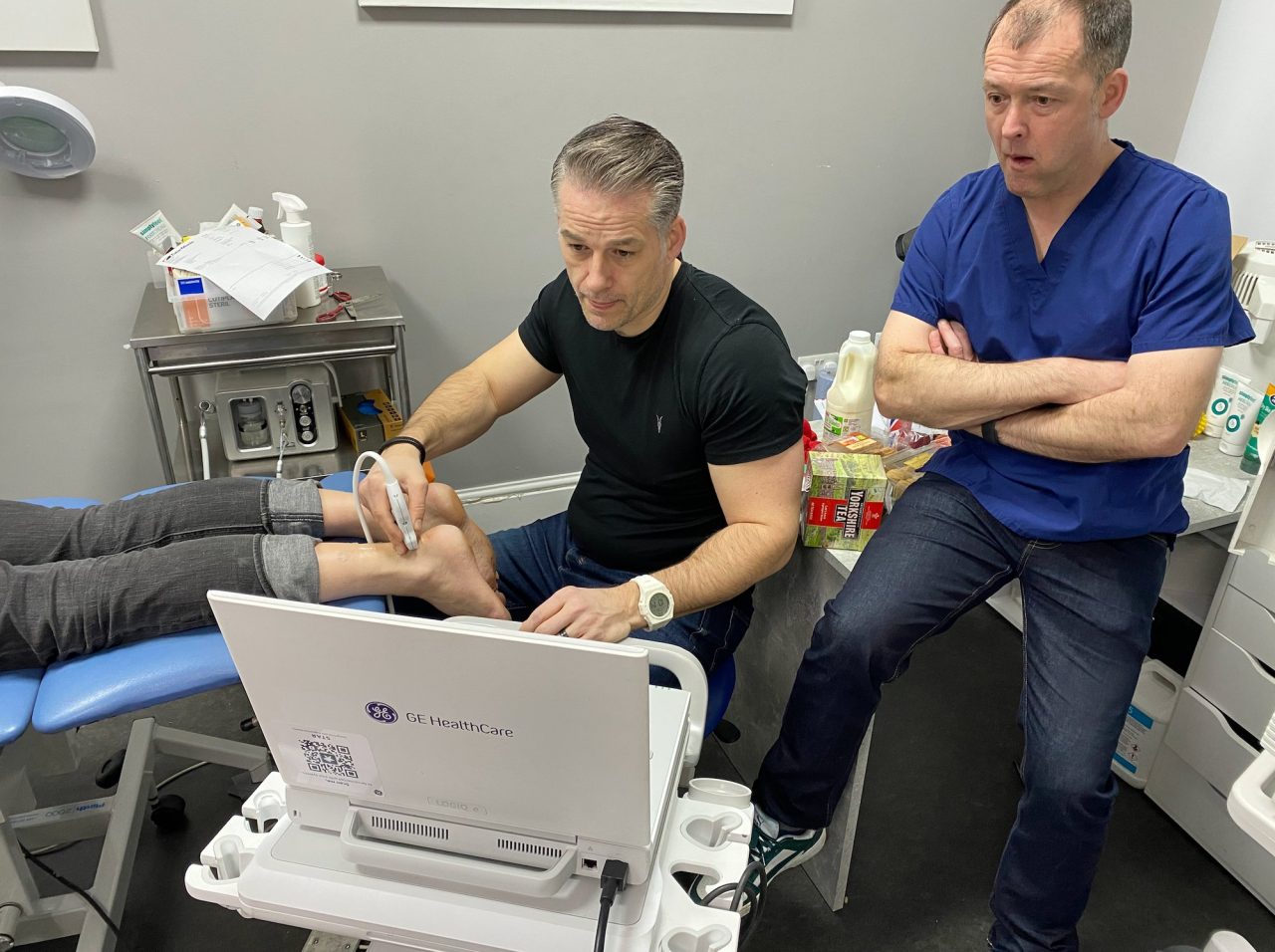 Ultrasound-guided foot and ankle assessment at Podiatry Clinics.