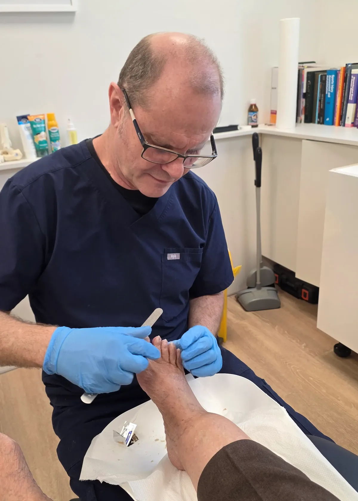 Clinician providing chiropody treatment at Podiatry Clinics Yorkshire