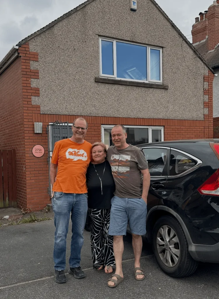 Family and friends outside the new Leeds Podiatry Clinic on Weetwood Grange Grove