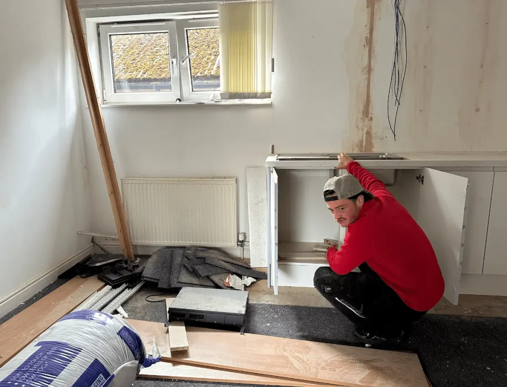 Building work under way in one of the rooms at the new Leeds clinic